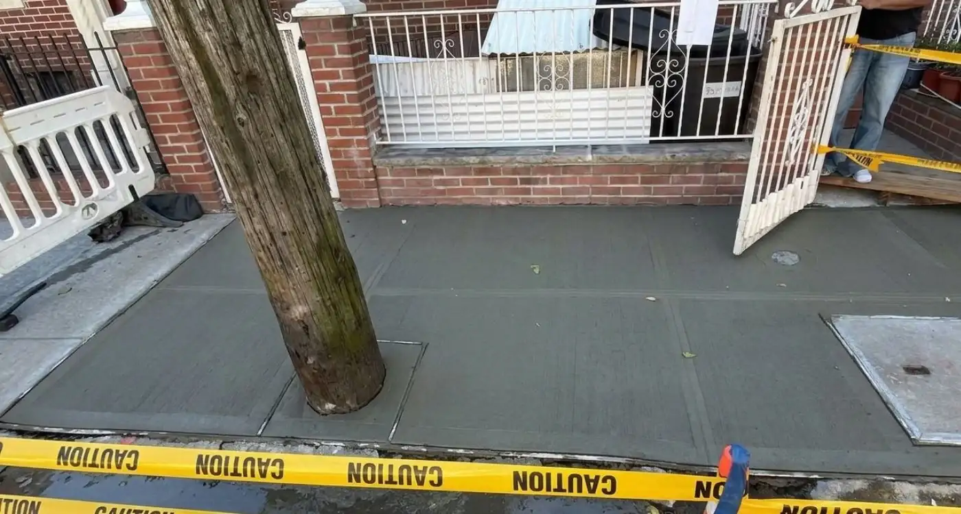 completed sidewalk repair in flushing queens