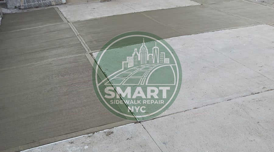 New York City sidewalk with visible cracks and uneven surfaces, highlighting common violations and maintenance tips for property owners.