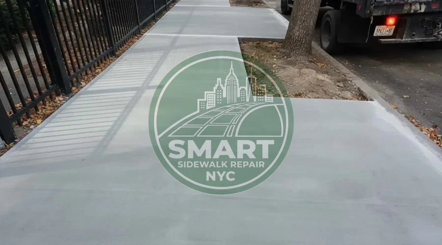 newly installed sidewalk in nyc with expansion joints